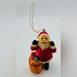 Santa Claus Gift Bag Ornament Christmas Tree VTG Holiday Decor St. Nick Klaus